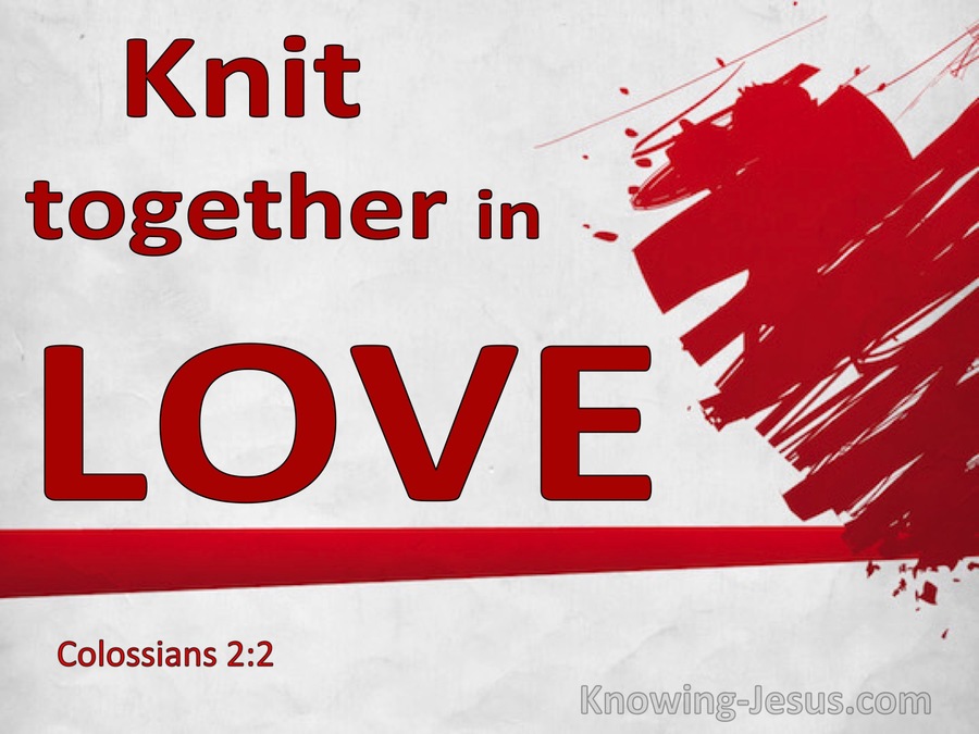 Colossians 22 Knit Together In Love In Christ (red)